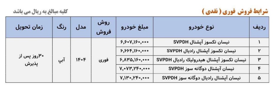 فروش فوری وانت نیسان