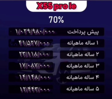 فروش اقساطی MVM X55 پرو